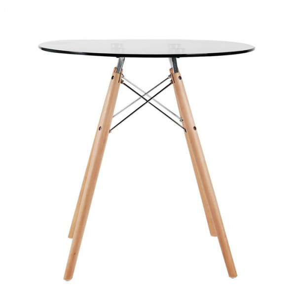 Стіл круглий Імз Eames скляний 80 см 2