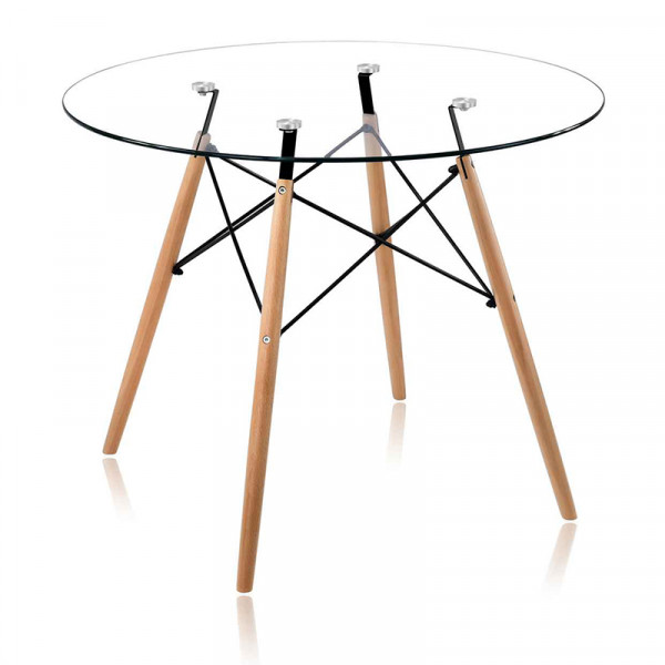 Стіл круглий Імз Eames скляний 80 см 1