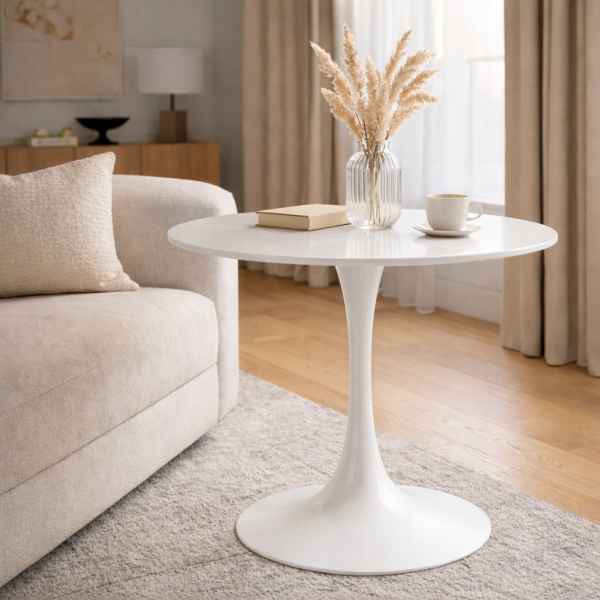 Стол журнальный Тюльпан M d50 стекло/пластик 3