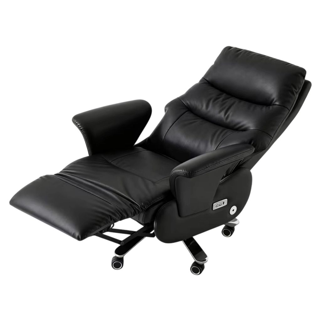 Крісло керівника Отаман шкіра LC-A black 2
