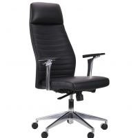 Крісло керівника Ilon HB Black / Grey з високою спинкою на колесиках