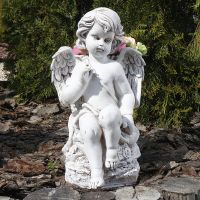 Садова фігура Янгол із кошиком 33 см