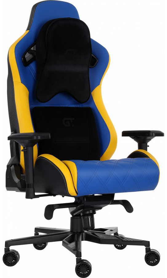 Геймерське крісло X-0724 blue/yellow екошкіра