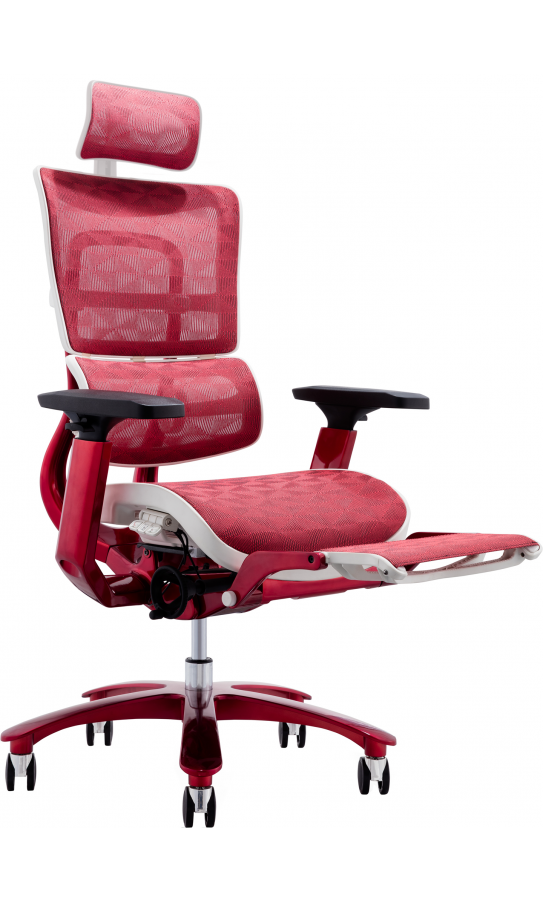 Офісне крісло X-815L white/red сітчасте