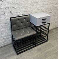 Банкетка - консоль з полицями і шухлядою