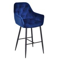 Барний стілець Chic 75 см тканина синя PH-607