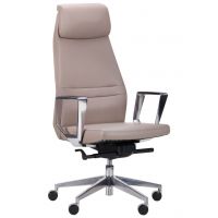 Крісло керівника Larry HB light grey шкіряне