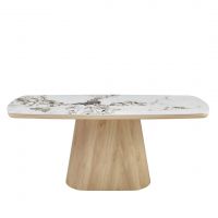 Стіл обідній Clement 180 см білий/wood